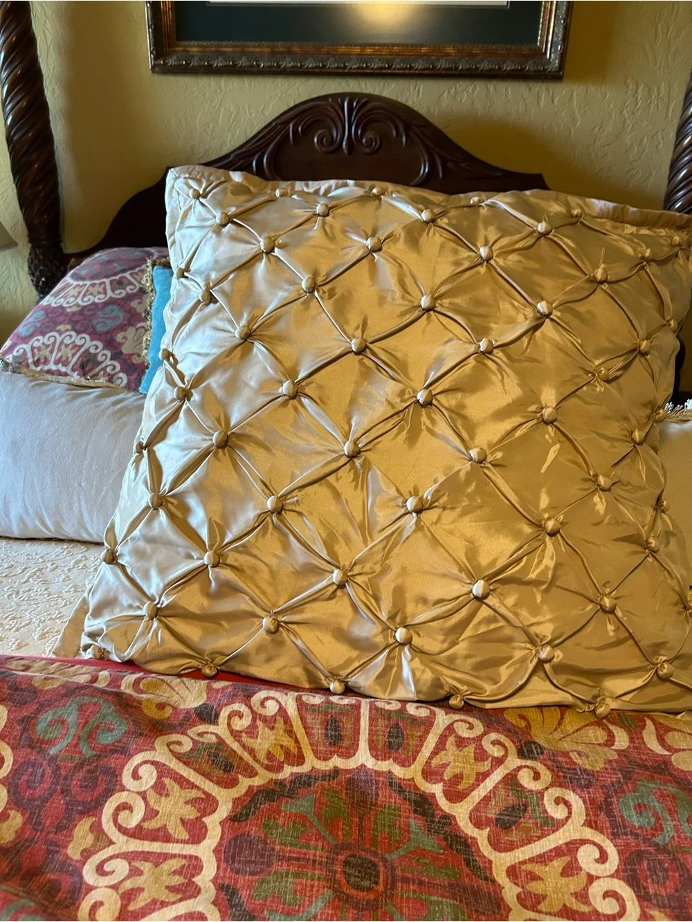 Beautiful boudoir pillows, one European, one neck roll selling as set.